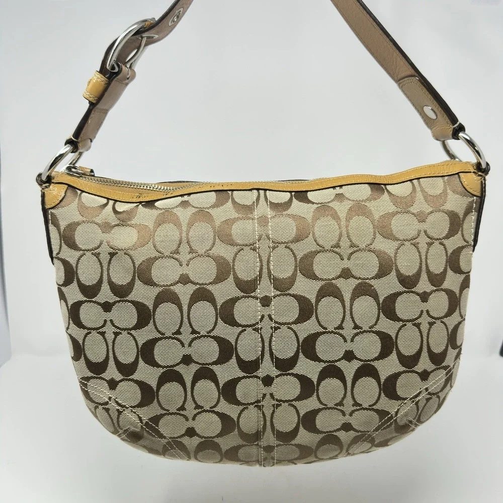 Vintage Coach Soho Monogram Canvas Brown Leather Purse Y2K Shoulder Bag F13115